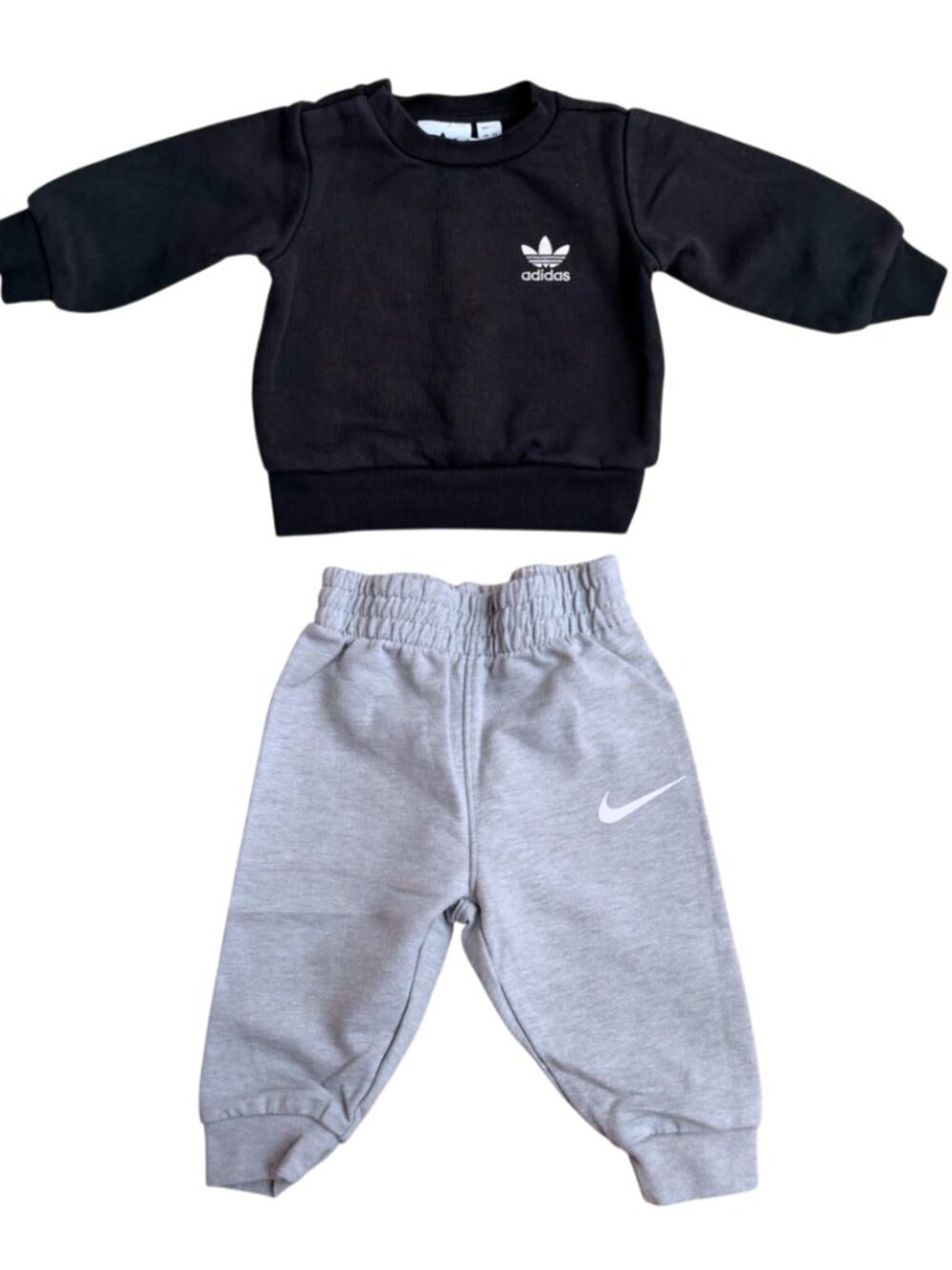 Baby Adidas Sweatshirt & Nike Sweatpants Set - Sporty Outfit Lot, Size 3M